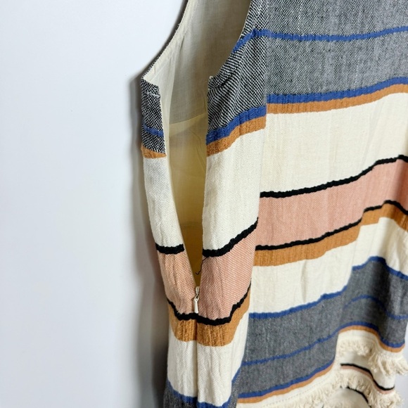 Anthropologie Holding Horses Fringed Striped Tunic Dress Sz 10 - Picture 11 of 16